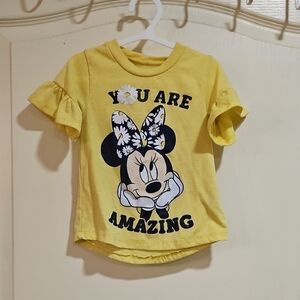 Disney Yellow Minnie Mouse 'You Are Amazing' Kids Tee